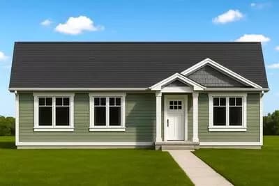 2-Bedroom Cottage House Plan with Efficient Layout and Main-Level Laundry