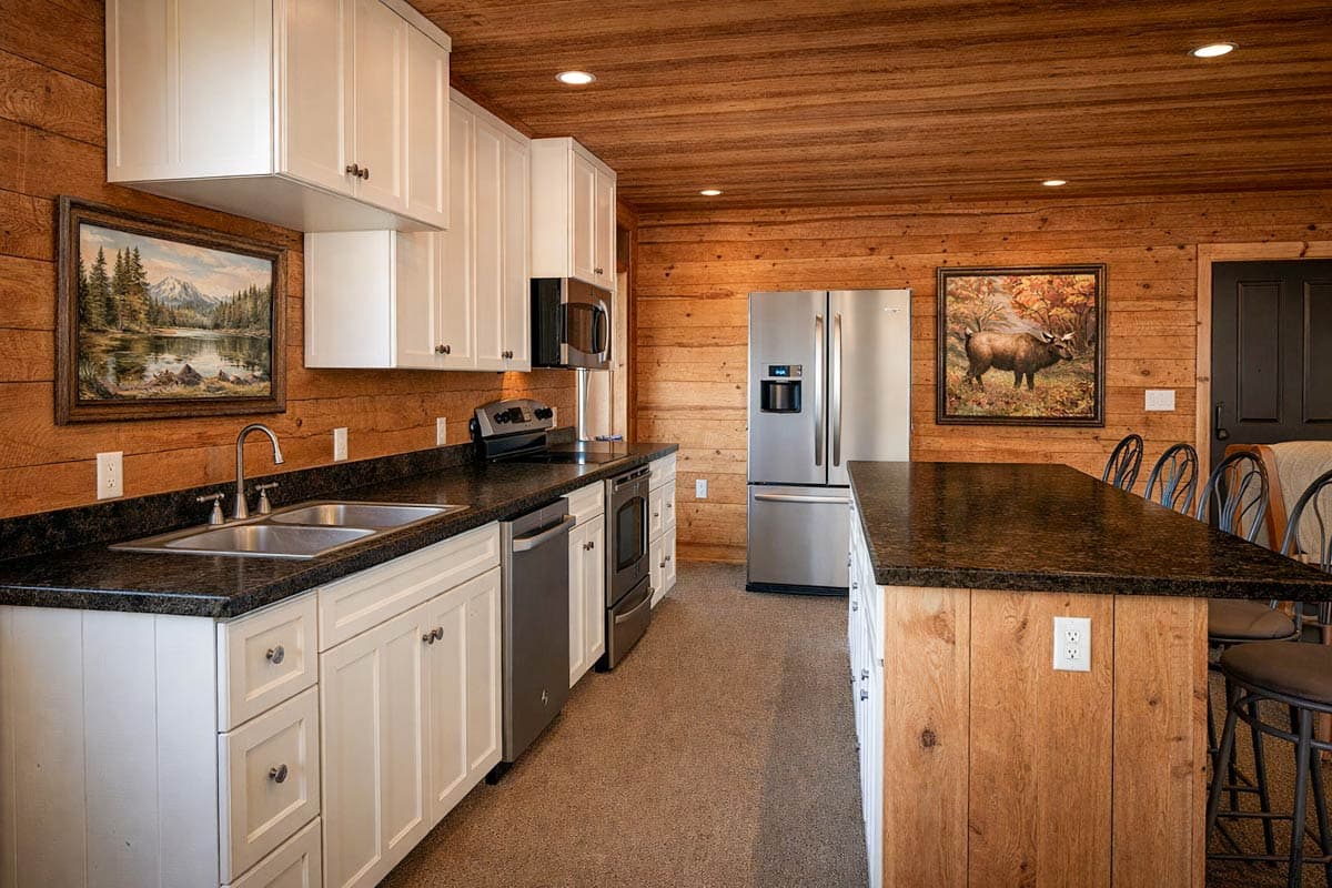 Plan 61708UT: Two-Bedroom Rustic Cabin House Plan with Flexible Study and Playroom - Image #9 - Cabin, Rustic