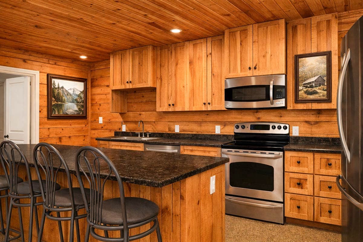 Plan 61708UT: Two-Bedroom Rustic Cabin House Plan with Flexible Study and Playroom - Image #10 - Cabin, Rustic