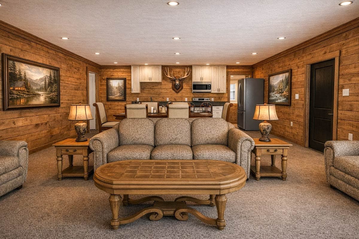 Plan 61708UT: Two-Bedroom Rustic Cabin House Plan with Flexible Study and Playroom - Image #12 - Cabin, Rustic