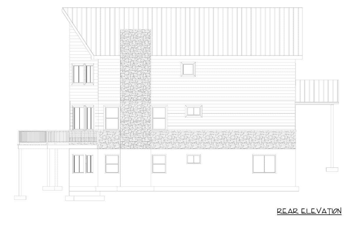 Plan 61709UT: Four Bedroom Rustic Cabin House Plan with Prow Front and Loft - Image #33 - Cabin, Rustic