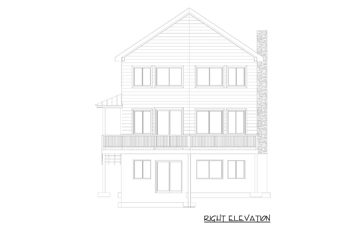 Plan 61709UT: Four Bedroom Rustic Cabin House Plan with Prow Front and Loft - Image #34 - Cabin, Rustic
