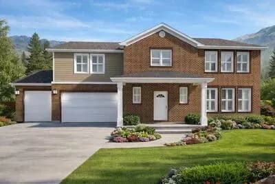 Traditional 4-Bedroom House Plan with Home Office and Three-Car Garage