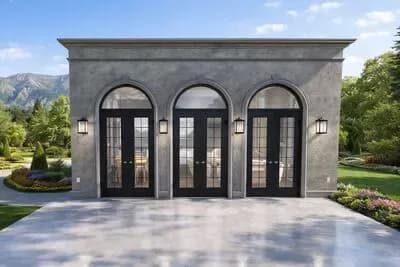 Sophisticated 870 Square Foot European ADU House Plan with Arched Entryways