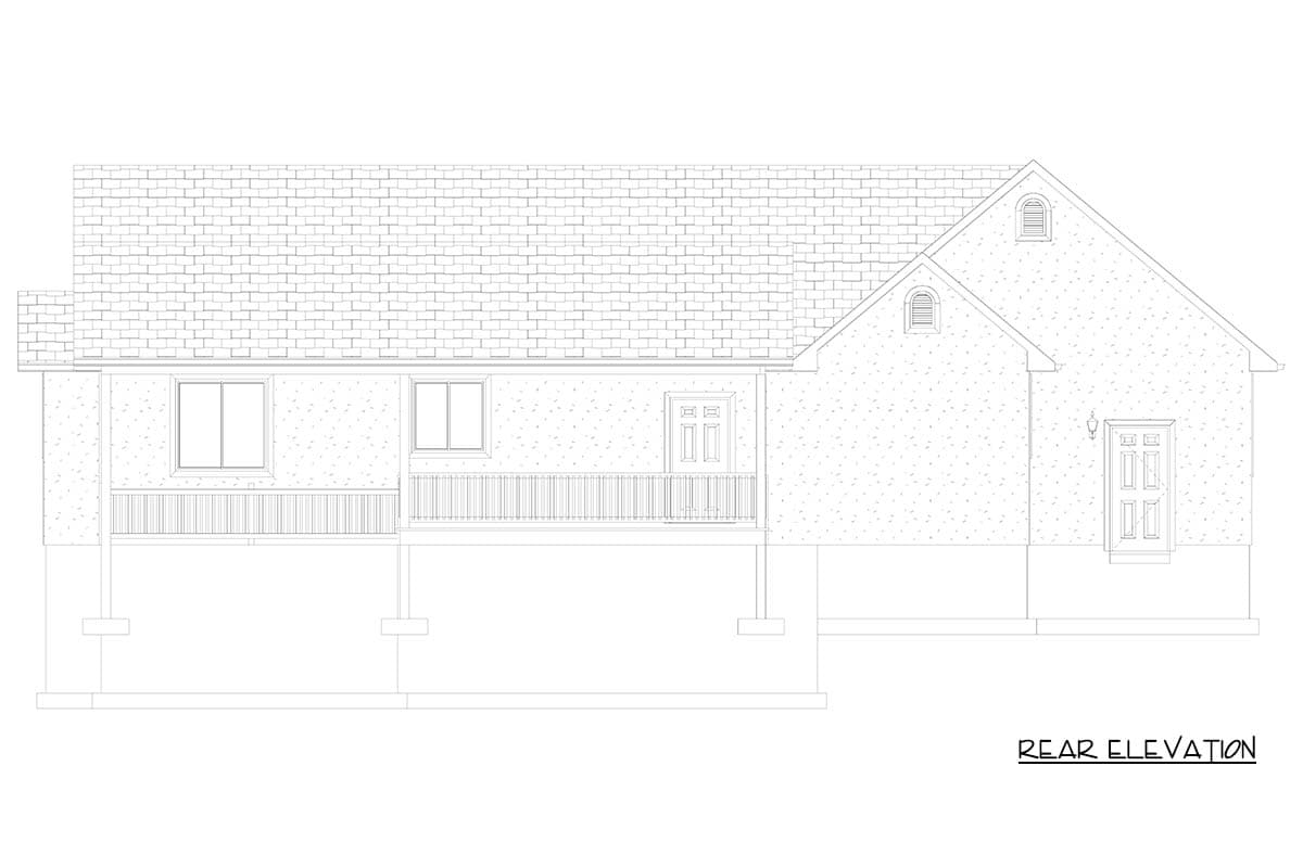 Plan 61715UT: Ranch House Plan with Spacious Island Kitchen and Optional Basement - Image #27 - Ranch, Traditional