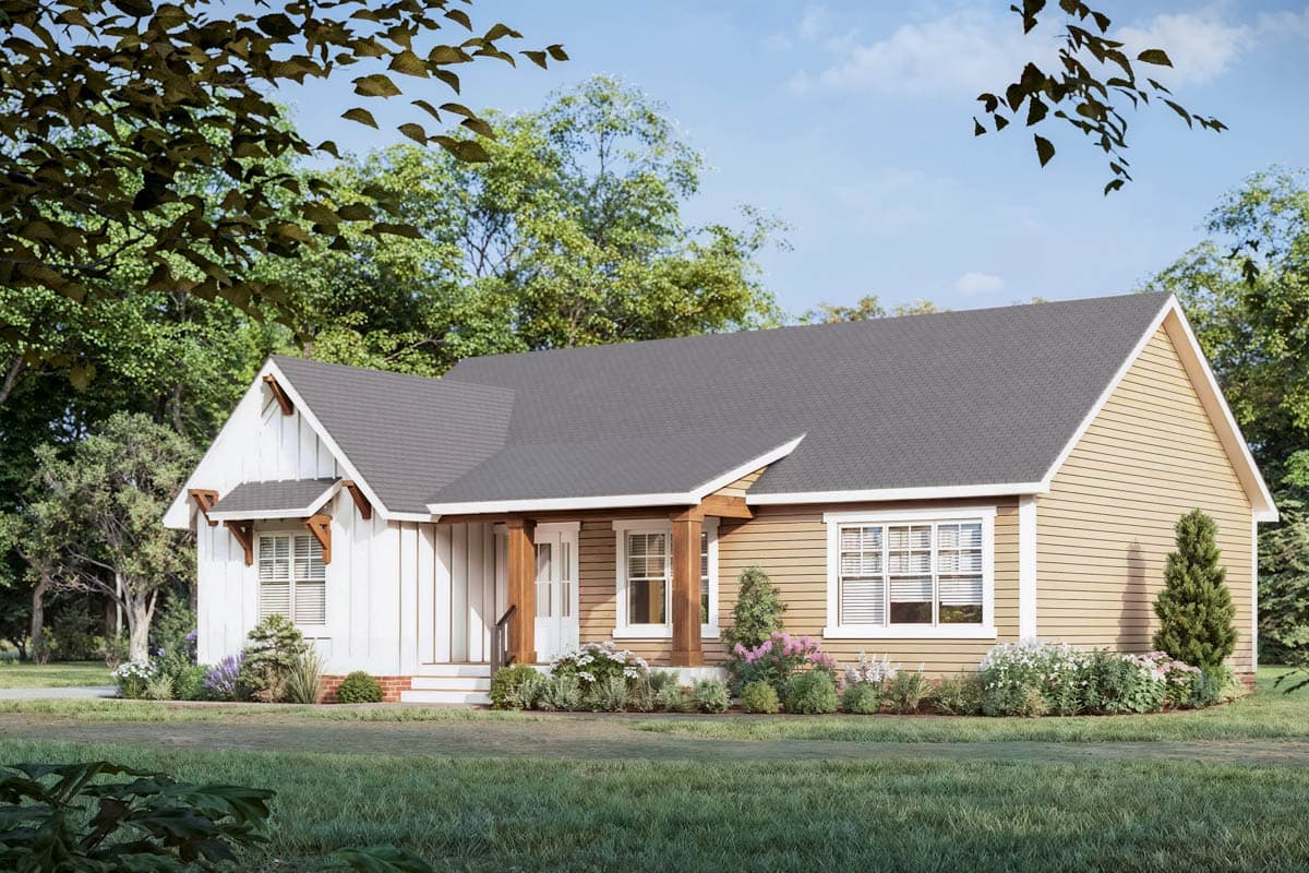 Plan 500095VV: Charming Craftsman Cottage House Plan with Split Beds and Butler Pantry - Image #9 - Cottage, Country, Craftsman, Ranch, Southern