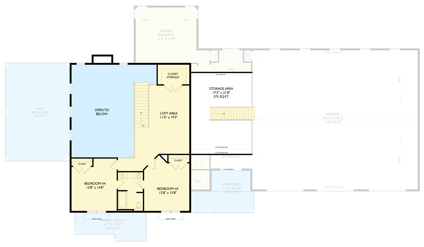 Plan 750025LDG: 4-Bed Barndominium House Plan with Massive 3-Car Garage and Loft - Floor Plan - 2nd Floor - Barndominium, Farmhouse, Modern Farmhouse