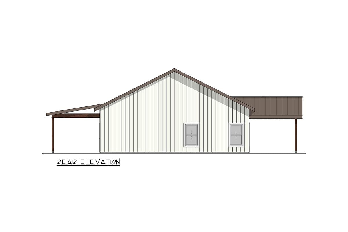 Plan 405101FDC: Modern 1,440 Square Foot 1-Bedroom Barndominium House Plan with Office - Image #6 - Barndominium, Modern Farmhouse