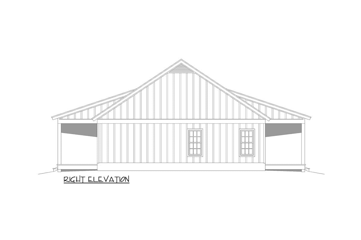 Plan 680652VR: 1564 Sq Ft Cottage House Plan with Split Bedrooms and Dual Covered Porches - Image #5 - Cottage, Country, Ranch