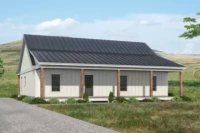1564 Sq Ft Cottage House Plan with Split Bedrooms and Dual Covered Porches