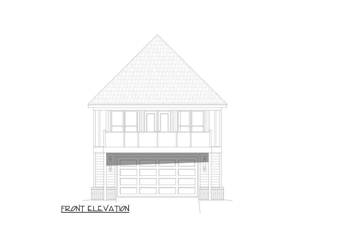 Plan 680653VR: Modern Carriage House Plan with 1 Bedroom and 2-Car Garage - Image #2 - Carriage, Modern