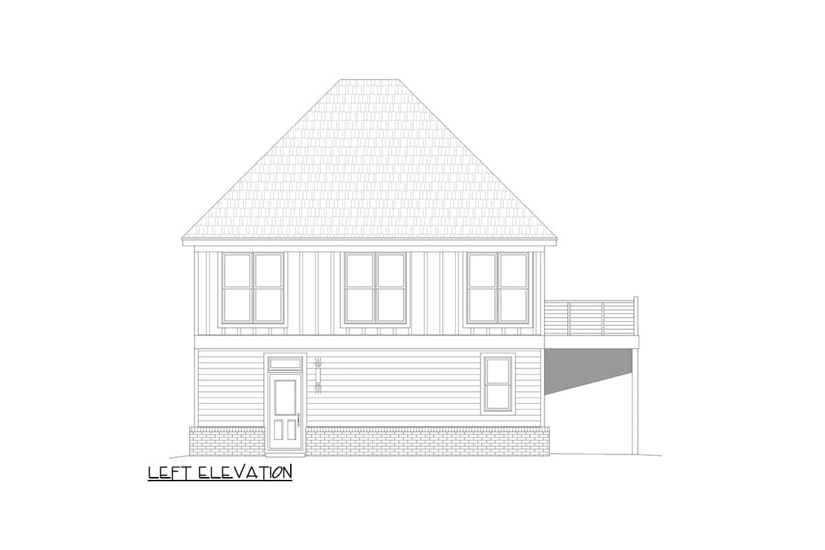 Plan 680653VR: Modern Carriage House Plan with 1 Bedroom and 2-Car Garage - Image #4 - Carriage, Modern
