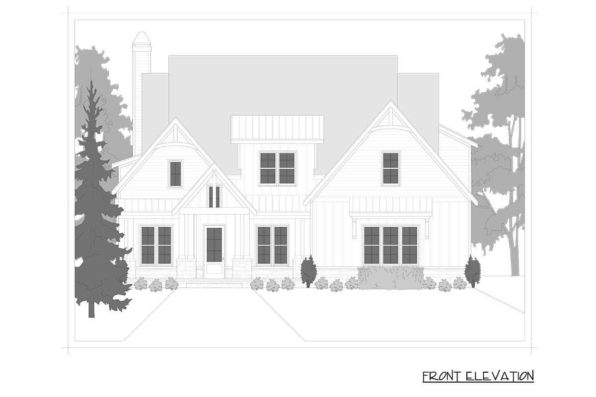 Plan 750028LDG: Modern Tudor House Plan with Keeping Room and Study - Image #7 - New American, Traditional, Tudor