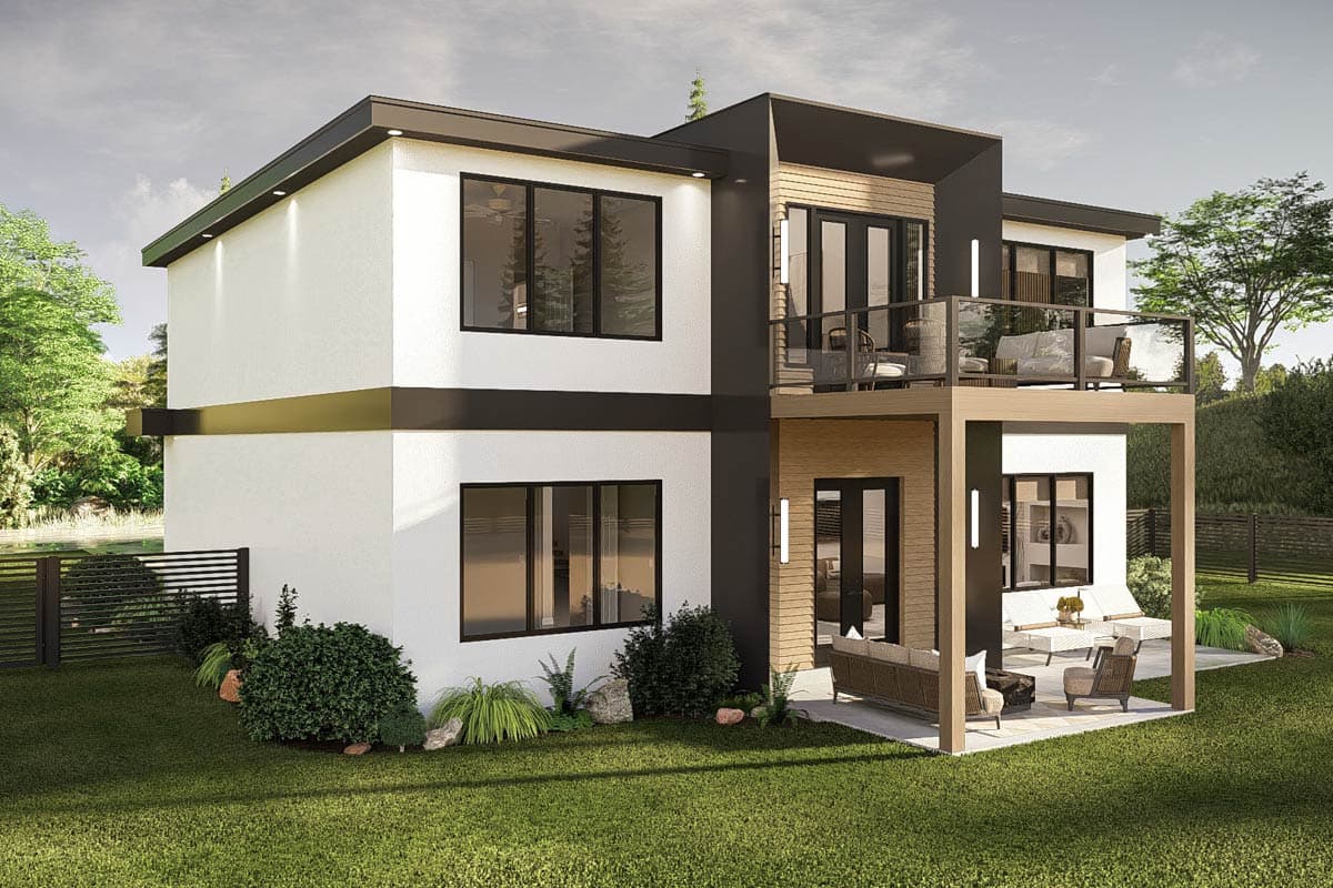 Plan 623601DJ: Striking Contemporary 3-Bedroom House Plan with Grand Entry and Deck - Image #7 - Carriage, Contemporary, Modern