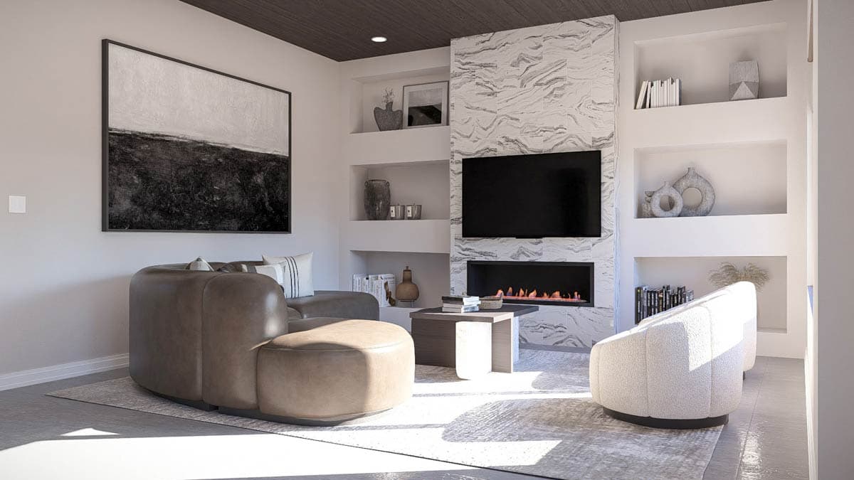 Plan 623601DJ: Striking Contemporary 3-Bedroom House Plan with Grand Entry and Deck - Image #9 - Carriage, Contemporary, Modern