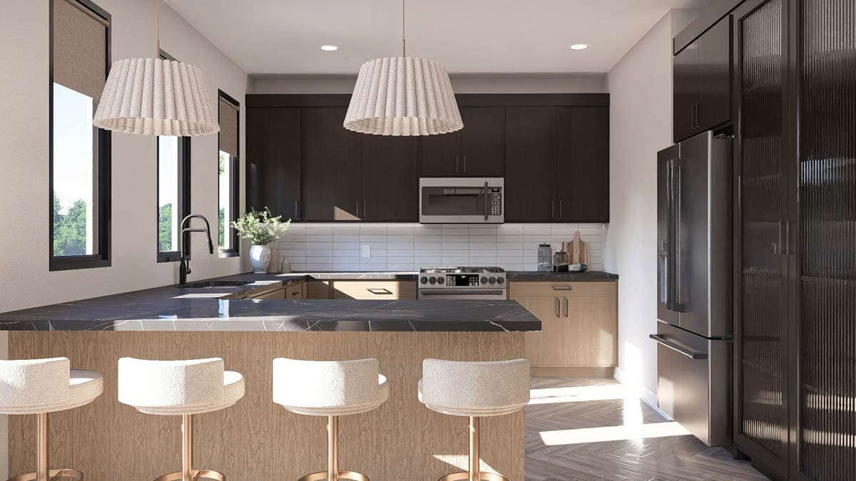 Plan 623601DJ: Striking Contemporary 3-Bedroom House Plan with Grand Entry and Deck - Image #12 - Carriage, Contemporary, Modern