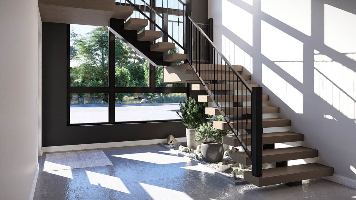 Plan 623601DJ: Striking Contemporary 3-Bedroom House Plan with Grand Entry and Deck - Image #20 - Carriage, Contemporary, Modern