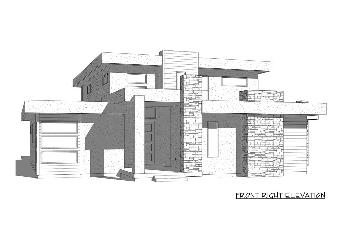 Plan 910135WHD: Modern Contemporary House Plan with 4 to 6 Bedrooms and 3 Car Garage - Image #6 - Contemporary, Modern