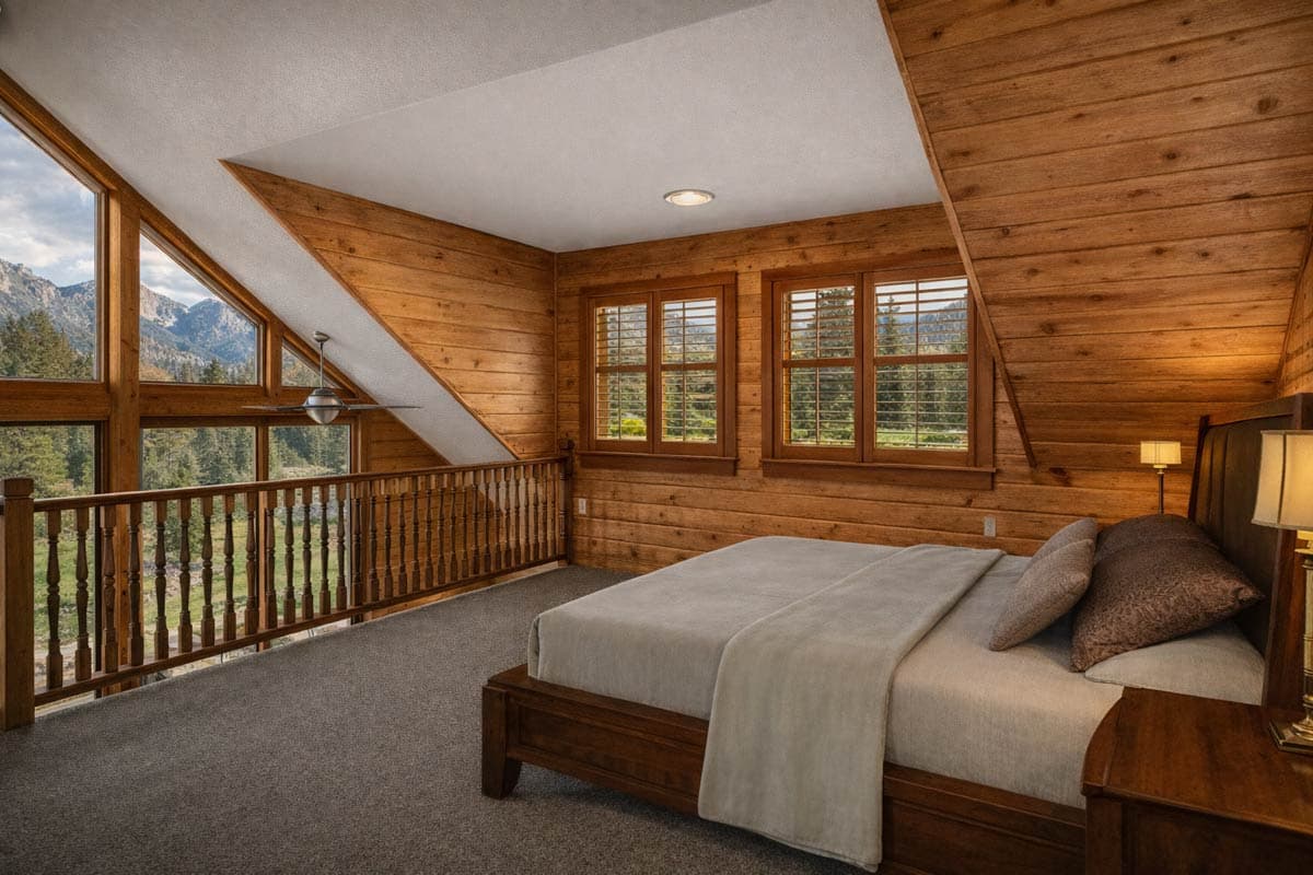 Plan 61721UT: Cabin House Plan with Two-Story Great Room and Wrap-Around Porch - Image #10 - Cabin