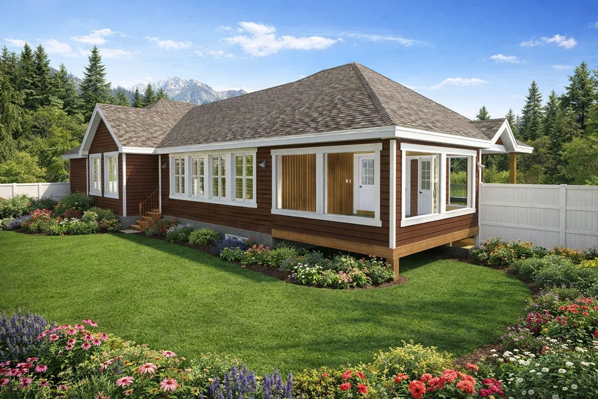 Plan 61722UT: Ranch Style House Plan with 1 Bedroom and 1 Bath - Image #7 - Ranch, Rustic