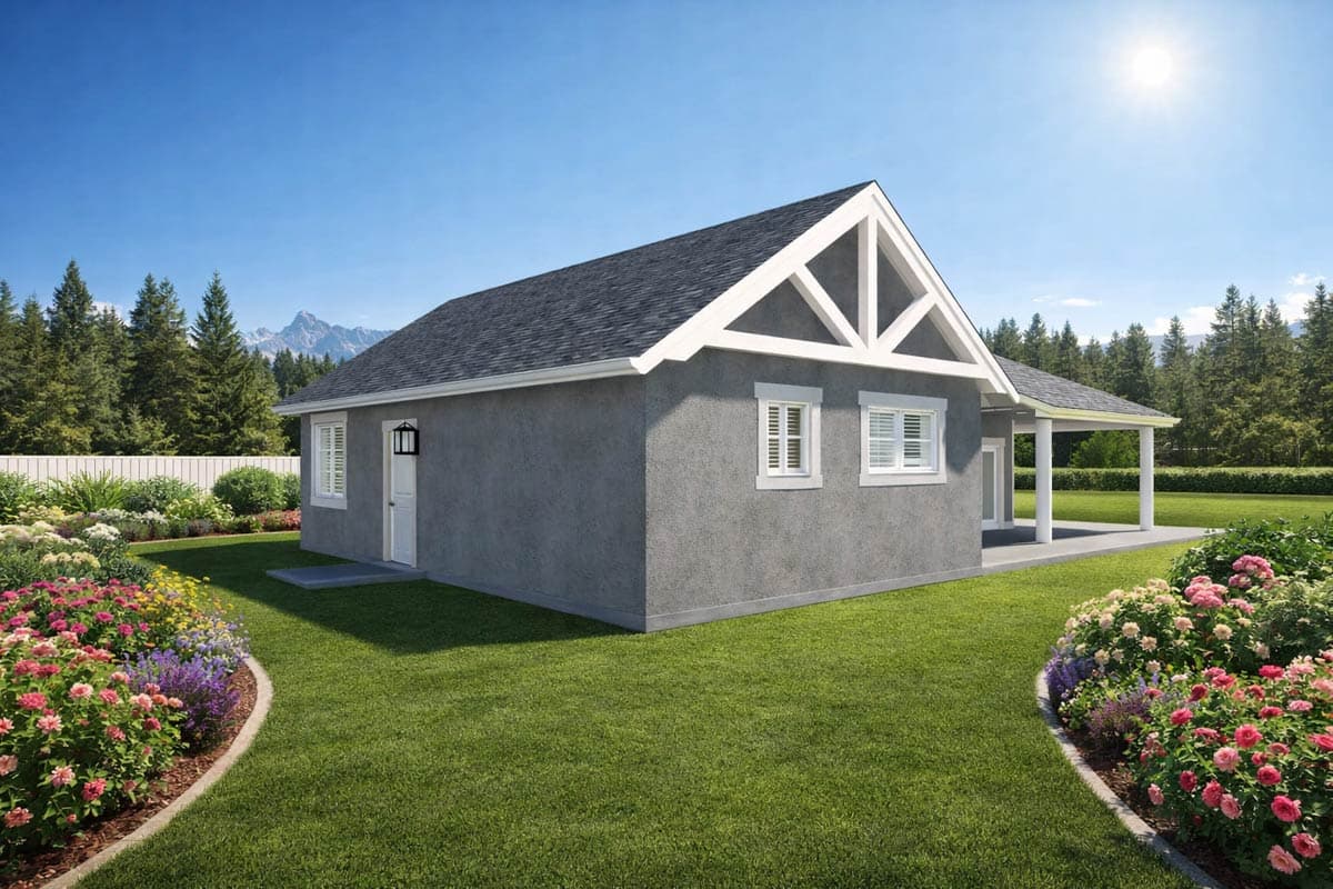 Plan 61723UT: Country House Plan with Wrap Around Porch and Vaulted Living - Image #7 - Country