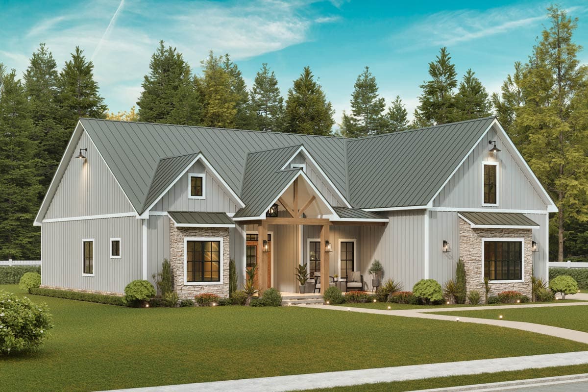 Plan 25940GE: 3-Bedroom Modern Farmhouse House Plan with 1st-Floor Master and Bonus Room - Image #6 - Country, Farmhouse, Modern Farmhouse