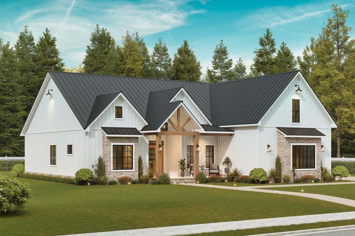 Plan 25940GE: 3-Bedroom Modern Farmhouse House Plan with 1st-Floor Master and Bonus Room - Image #8 - Country, Farmhouse, Modern Farmhouse