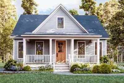 1716 Sq Ft Southern Cottage House Plan with First Floor Master Suite