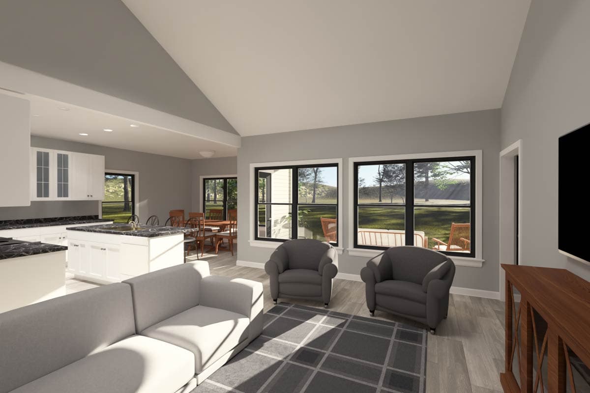 Plan 52517WM: Three-Bedroom Modern Country Ranch House Plan with Private Master Suite - Image #8 - Country, Ranch, Traditional