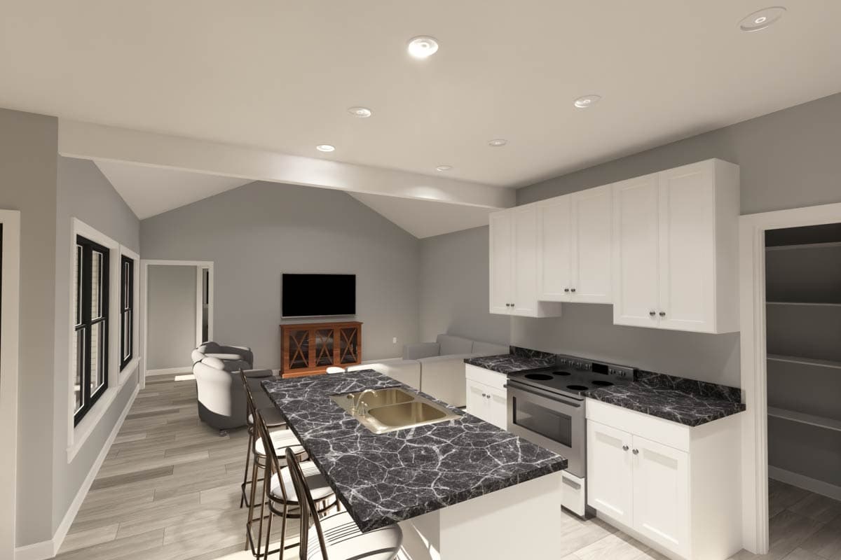 Plan 52517WM: Three-Bedroom Modern Country Ranch House Plan with Private Master Suite - Image #10 - Country, Ranch, Traditional