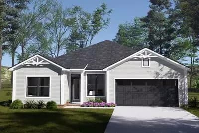 Three-Bedroom Modern Country Ranch House Plan with Private Master Suite