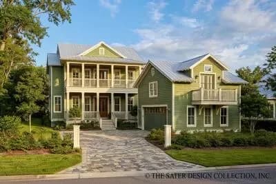 Coastal Cottage House Plan with Stacked Porches and In-Law Suite