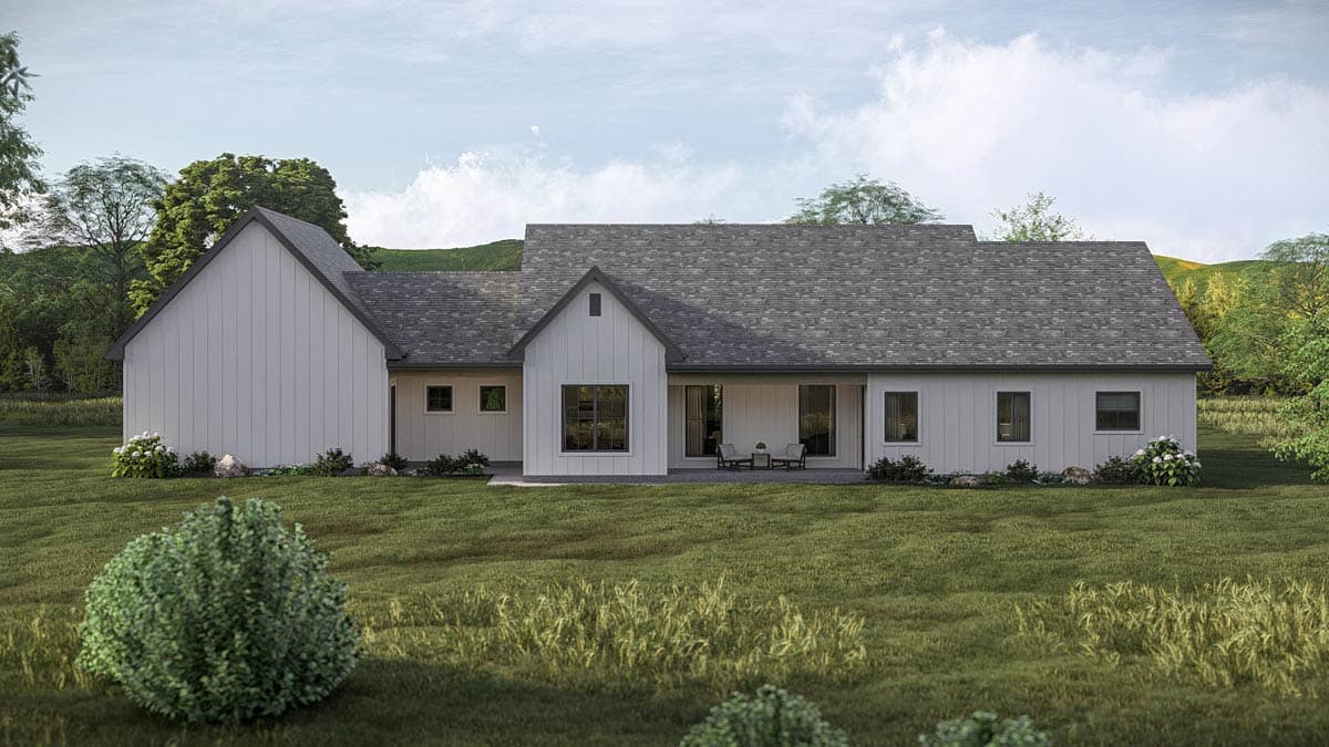 Plan 623602DJ: Single-Story Modern Farmhouse House Plan with Clustered Bedroom Layout - Image #6 - Farmhouse, Modern Farmhouse