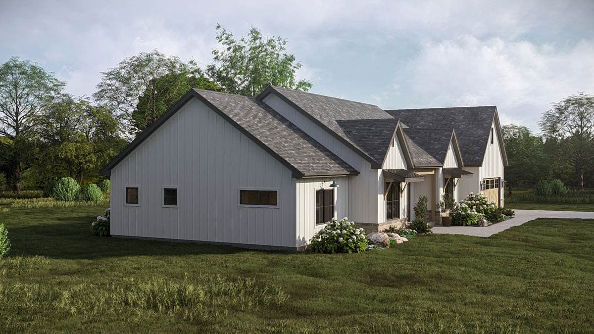 Plan 623602DJ: Single-Story Modern Farmhouse House Plan with Clustered Bedroom Layout - Image #7 - Farmhouse, Modern Farmhouse