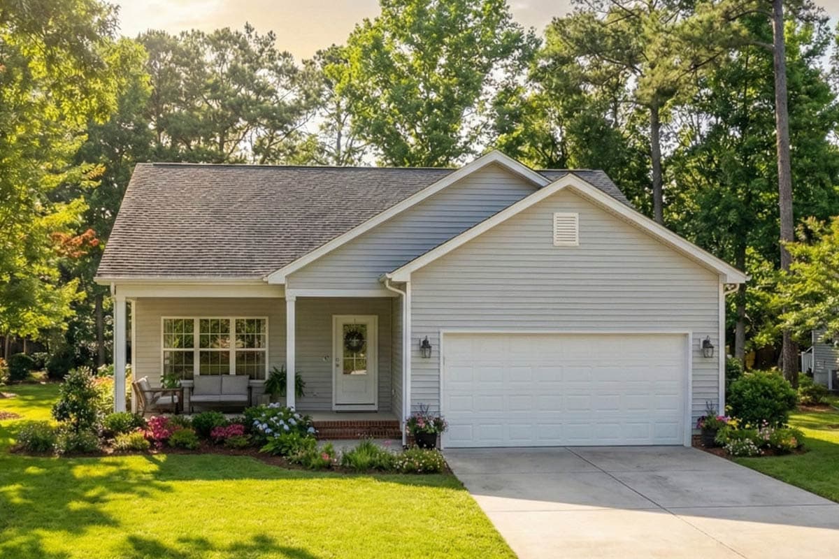 Plan 623603DJ: Efficient 1-Bed Ranch House Plan with 2-Car Garage and Porch - Virtual Tour Cover Image - Contemporary, Ranch, Traditional
