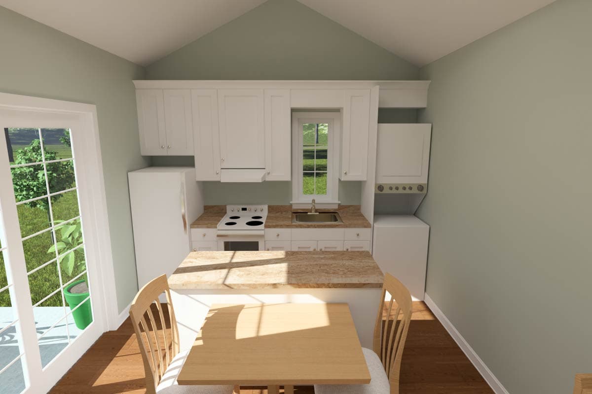 Plan 52519WM: Efficient 448 Square Foot One-Bedroom Traditional Cottage House Plan - Image #9 - Cottage, Traditional