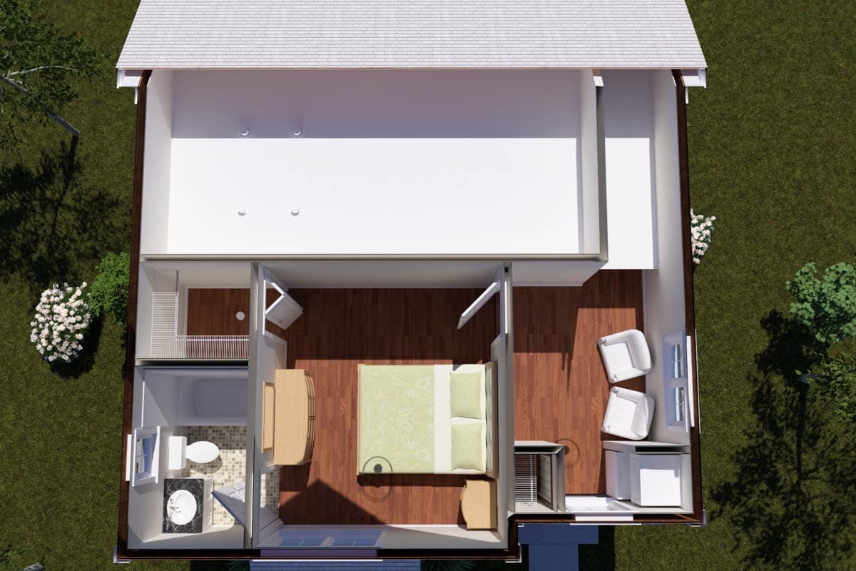 Plan 52520WM: Traditional 2-Bedroom House Plan with Dual Master Suites and Loft - Image #9 - Traditional