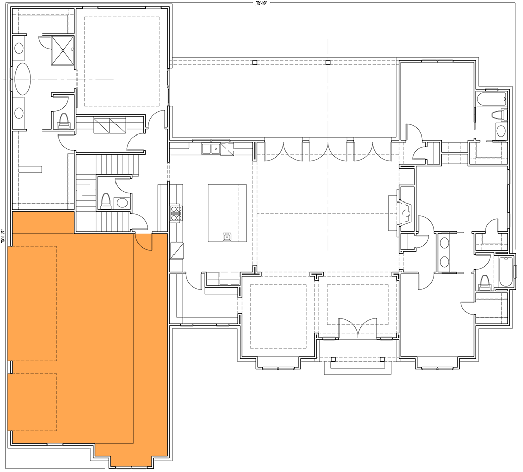 Plan 16946WG: Four-Bedroom Modern Farmhouse House Plan with Split Layout and Bonus Room - Floor Plan - Optional 3-Car Side Garage (+$ Paid Option) - Country, Farmhouse, Georgian, Modern Farmhouse, Ranch