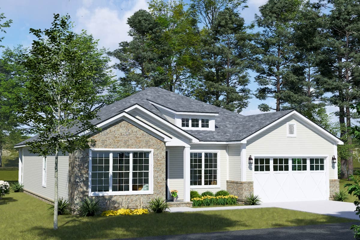 Plan 52521WM: Charming Ranch House Plan with 3-Car Garage - Image #5 - Cottage, Craftsman, Transitional