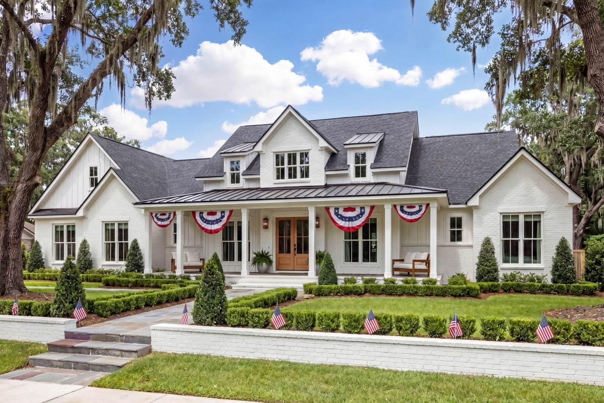 Plan image - 52030HZ:Modern Farmhouse House Plan with Split Bedrooms and Home Office