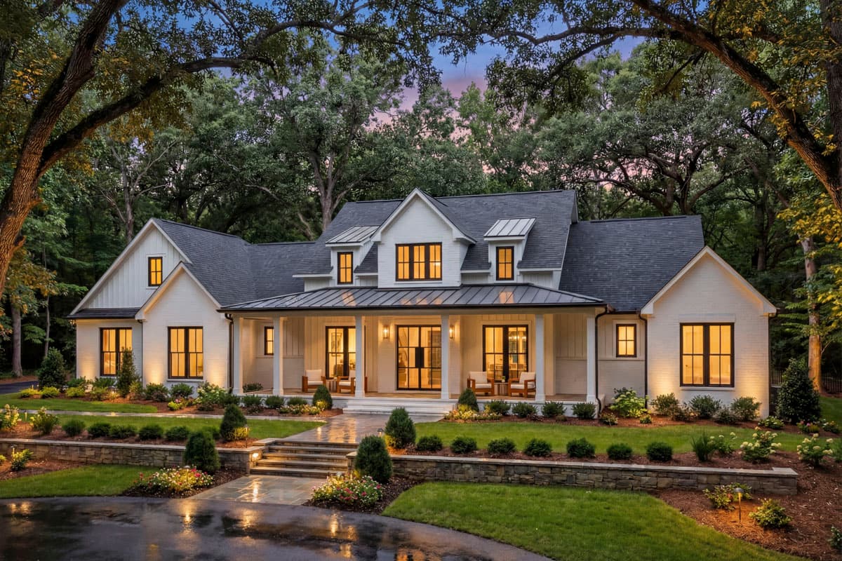 Plan 52030HZ: Modern Farmhouse House Plan with Split Bedrooms and Home Office - Image #5 - Farmhouse, Modern Farmhouse, Transitional