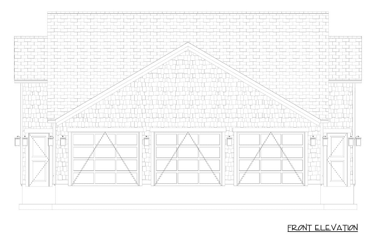 Plan 61728UT: Spacious Craftsman Garage Plan with RV Bay and Multiple Car Options - Image #9 - Craftsman, Shingle