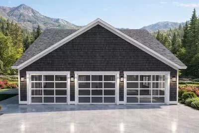 Spacious Craftsman Garage Plan with RV Bay and Multiple Car Options
