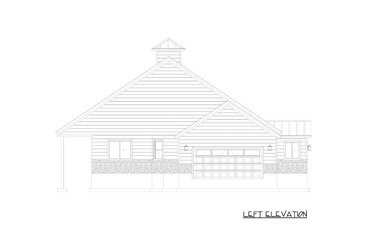 Plan 61729UT: 2 Bedroom Craftsman House Plan with Wrap Around Porch and Vaulted Great Room - Image #15 - Craftsman, Traditional