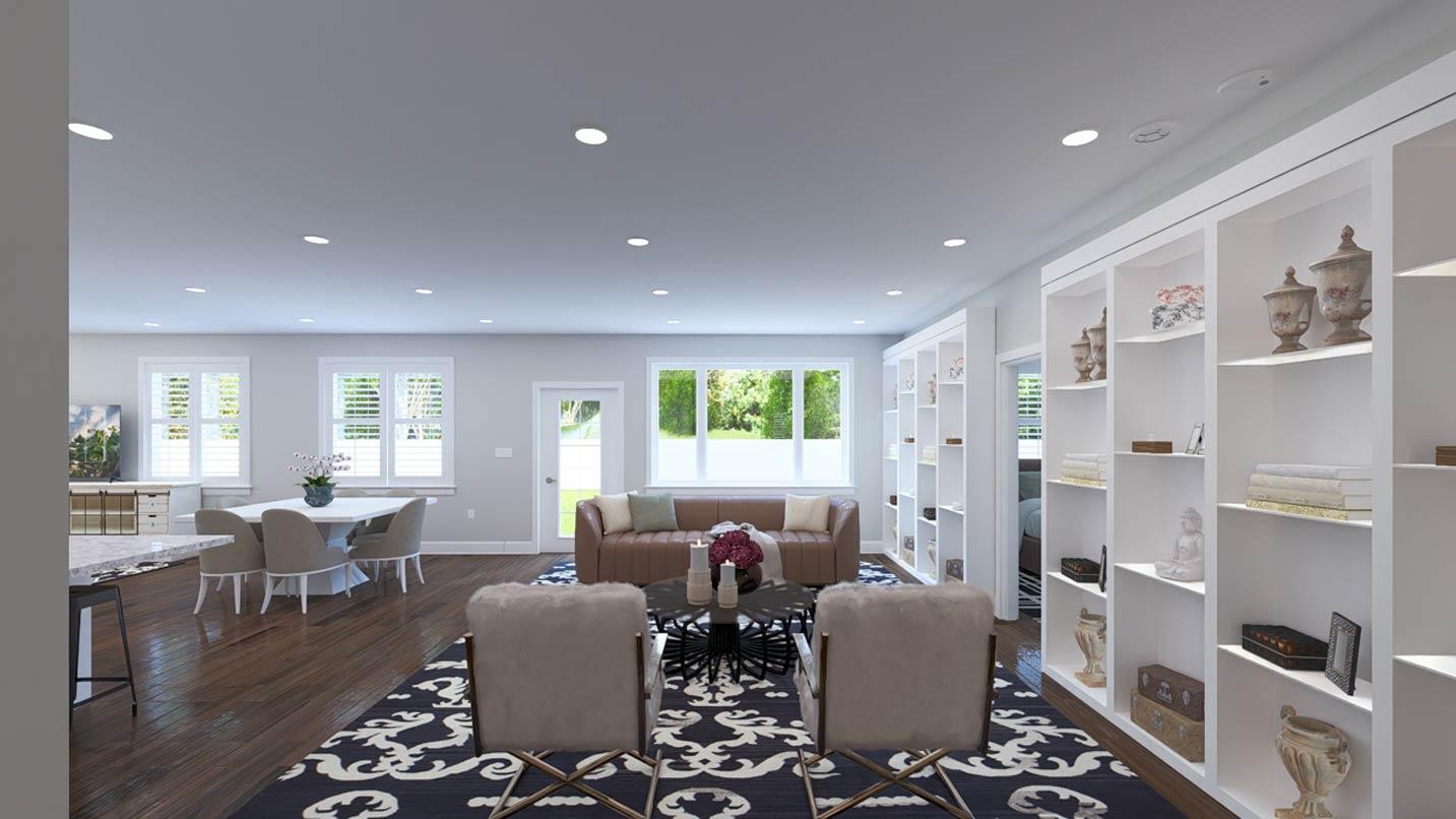Plan 61733UT: Two Bedroom Craftsman Ranch House Plan with Spacious Three Car Garage - Image #9 - Craftsman, Ranch, Traditional