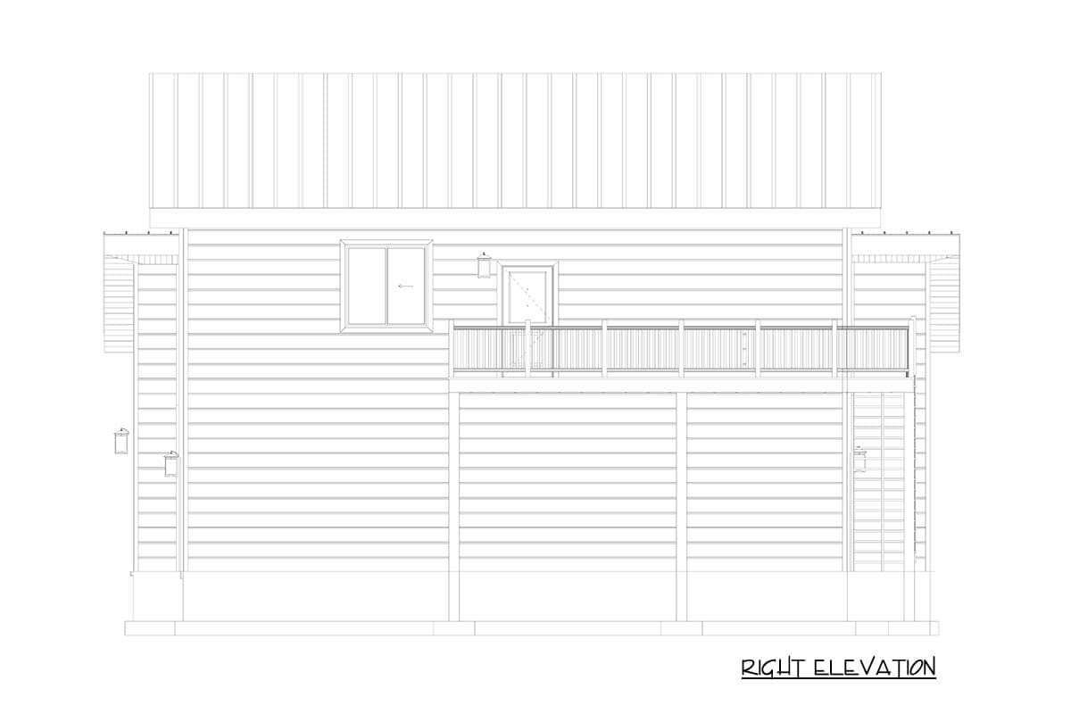 Plan 61734UT: Modern RV Garage House Plan with Spacious Upper-Level Home Office and Studio - Image #7 - Contemporary, Modern