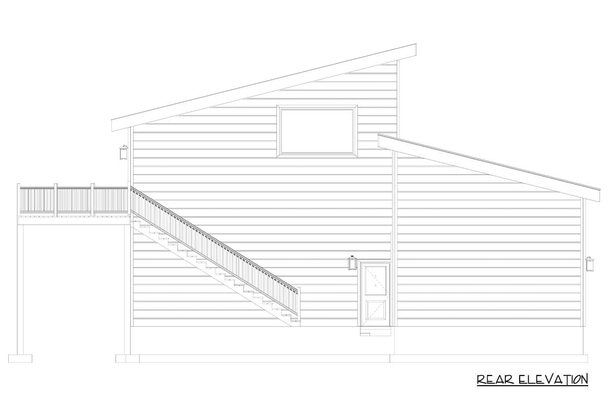 Plan 61734UT: Modern RV Garage House Plan with Spacious Upper-Level Home Office and Studio - Image #8 - Contemporary, Modern