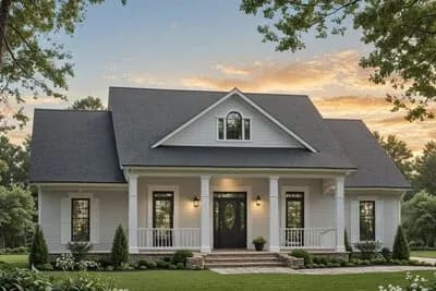 Modern Farmhouse House Plan with 3 Bedrooms and Covered Porches