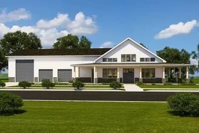 3 Bedroom Modern Barndominium House Plan with Massive RV Garage