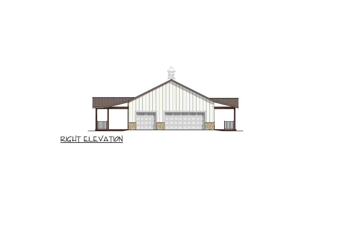 Plan 405103FDC: Seven Bedroom Barndominium House Plan with Wrap-Around Porch and Walkout Basement - Image #7 - Barndominium, Modern Farmhouse